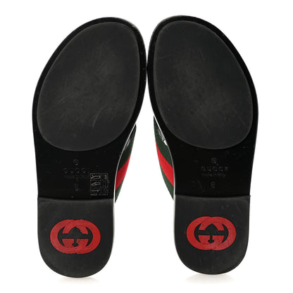 Gucci Nylon Calfskin Web Mens GG Thong Sandals 6 Green Red Black 6 of 10