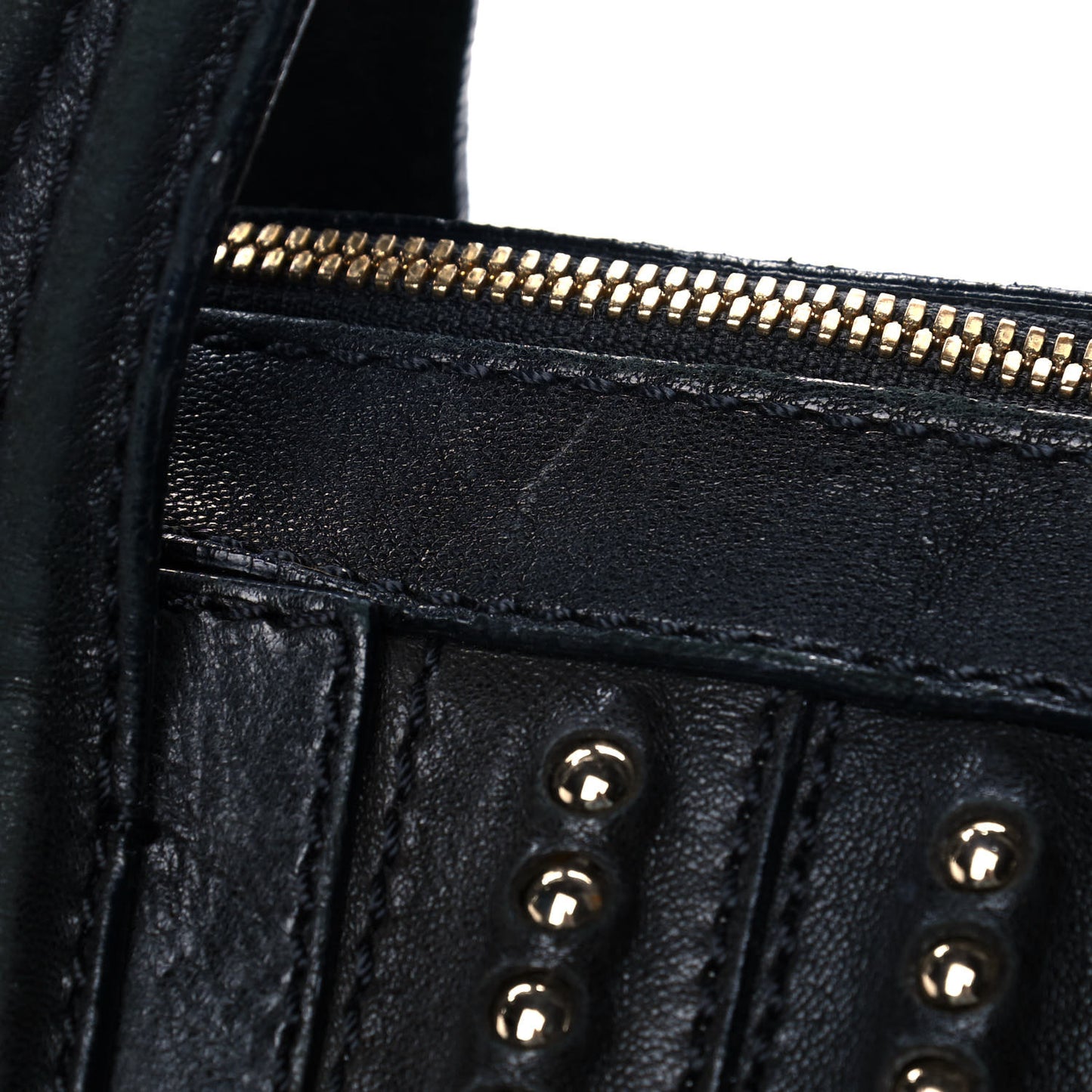 Lambskin Studded Medium Nightingale Black