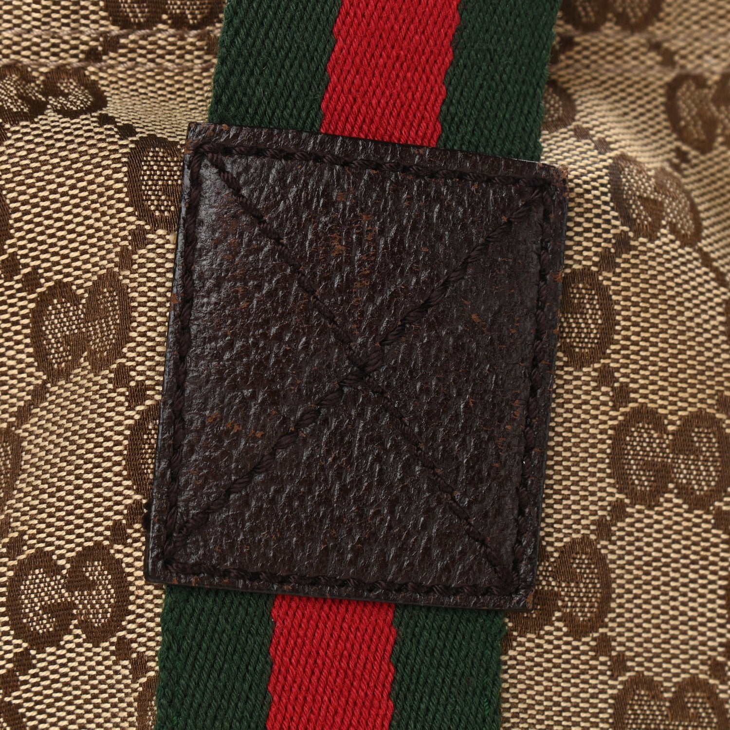 Gucci GG Monogram Medium Web Handle Vertical Tote Dark Brown 11 of 13