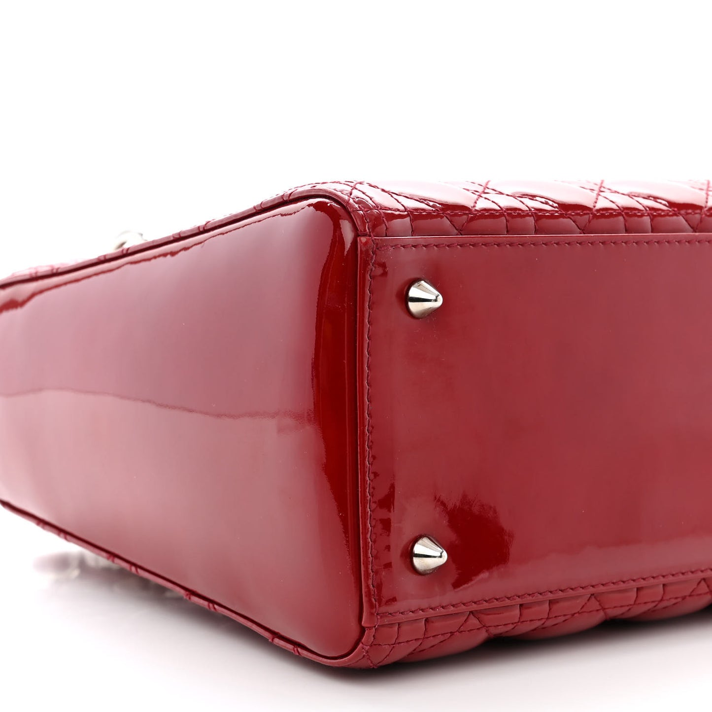 Patent Cannage Medium Lady Dior Red