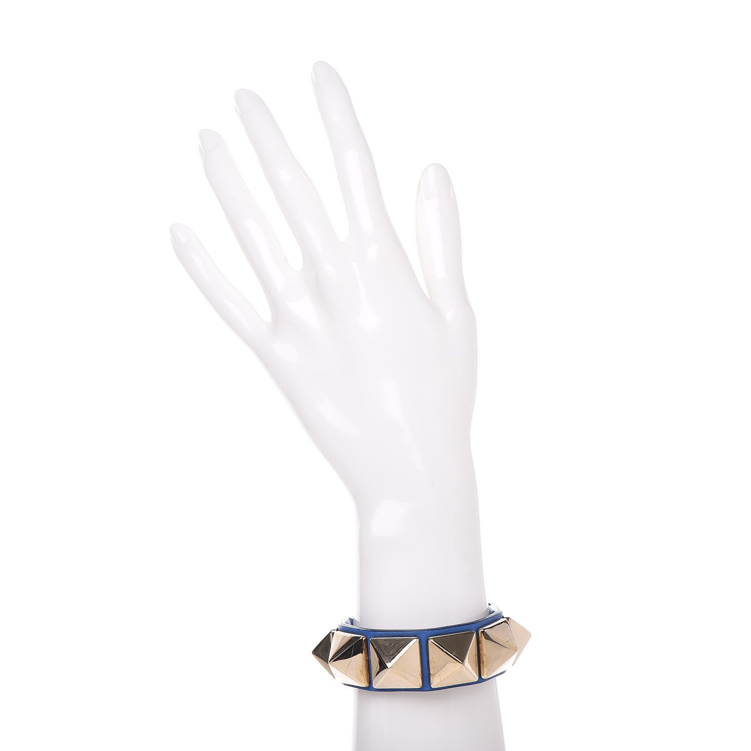 Valentino Garavani Calfskin Macro Rockstud Bracelet Blue 2 of 6