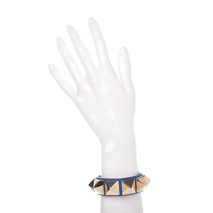 Valentino Garavani Calfskin Macro Rockstud Bracelet Blue 2 of 6
