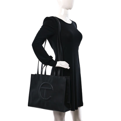 Telfar Vegan Leather Medium Shopping Bag Black 2 of 8