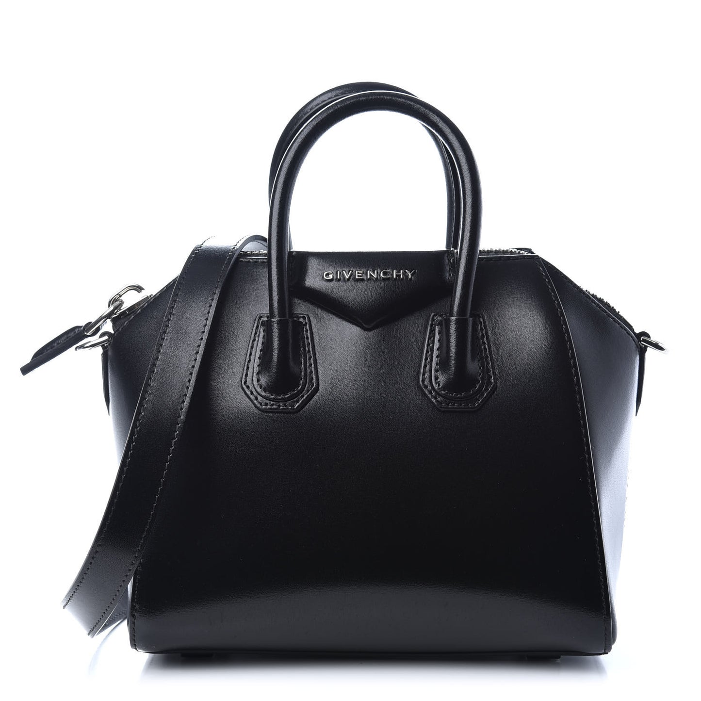 Shiny Lord Calfskin Mini Antigona Black