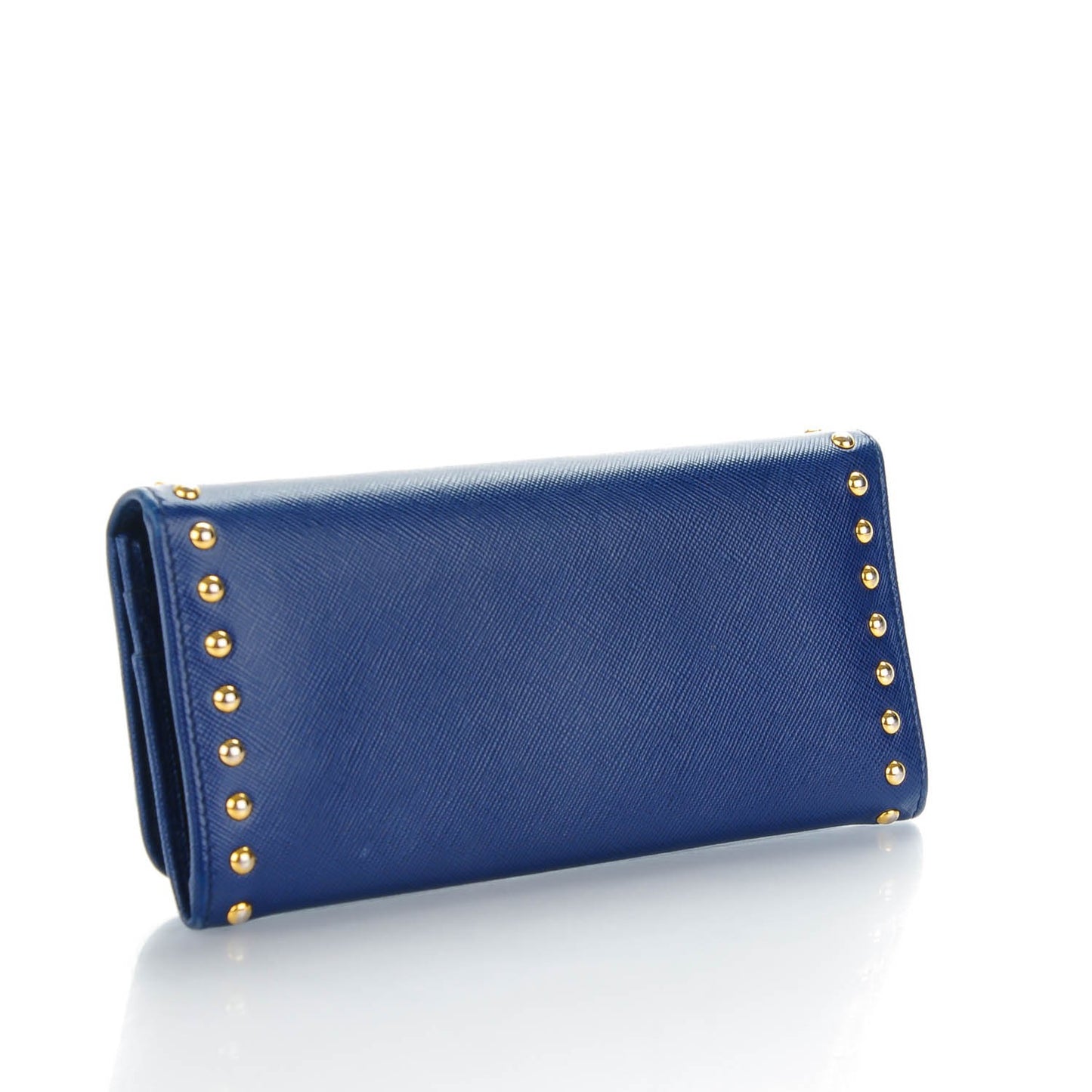 Saffiano Studded Continental Flap Wallet Bleuette