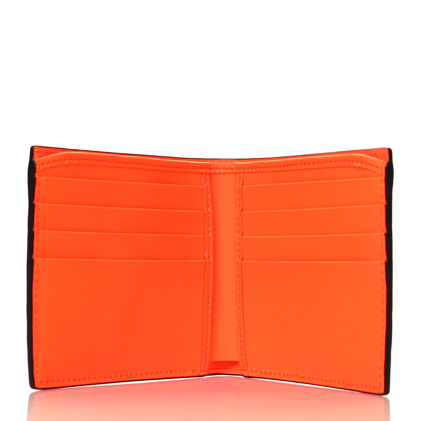 Rubber Effect GG Embossed Bi-Fold Wallet Fluorescent Orange
