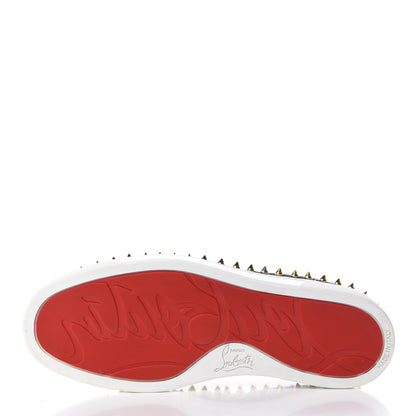 Christian Louboutin Metallic Lurex Studded Feline Womens Pik Boat Flats 37.5 Black Gold 8 of 10