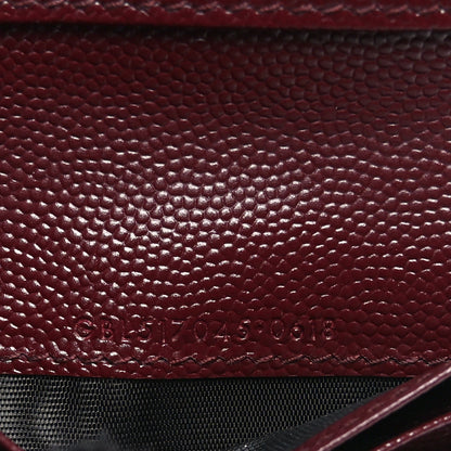 Saint Laurent Grain De Poudre Matelasse Chevron Monogram Zipped Card Case Rouge Legion 7 of 7