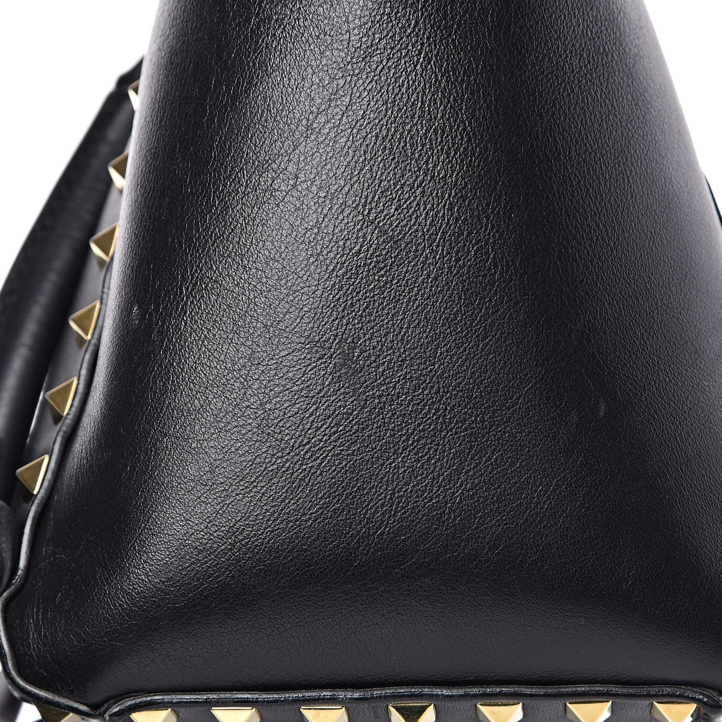Vitello Small Rockstud Double Handle Tote Black