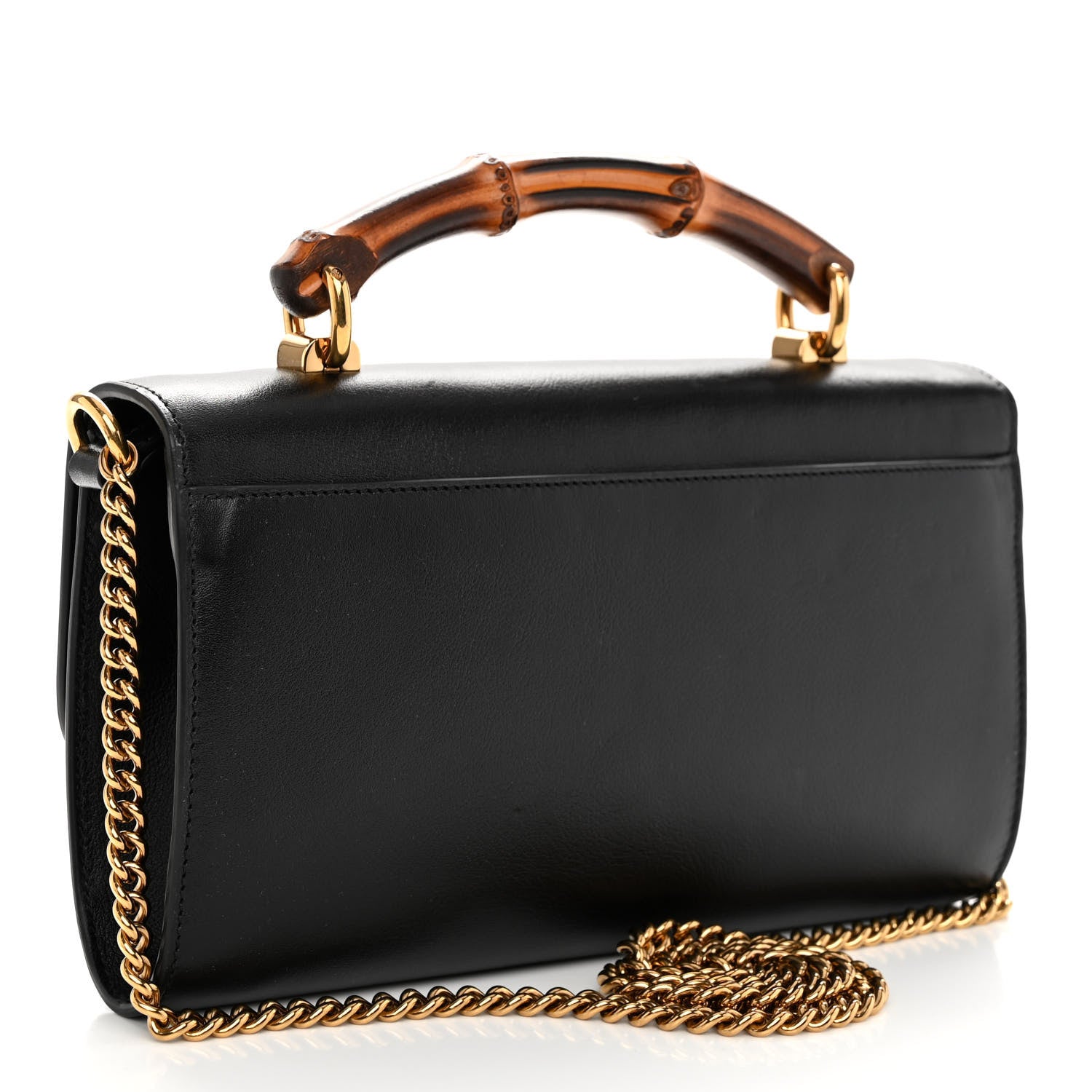 Gucci Wonka Grain Calfskin Mini Diana Bamboo Top Handle Shoulder Bag Black 3 of 9