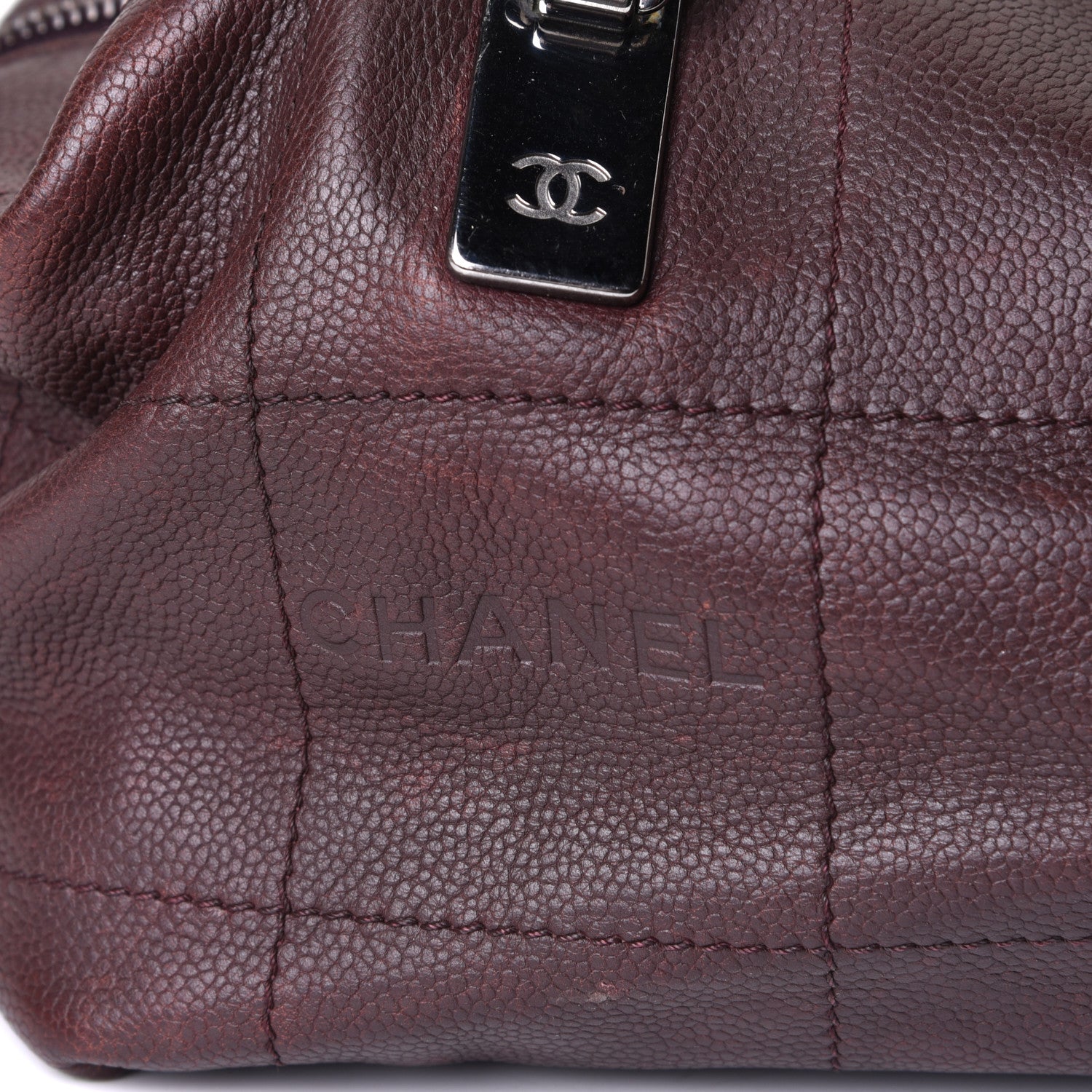 Chanel Caviar Square Stitched Tote Dark Brown 6 of 8