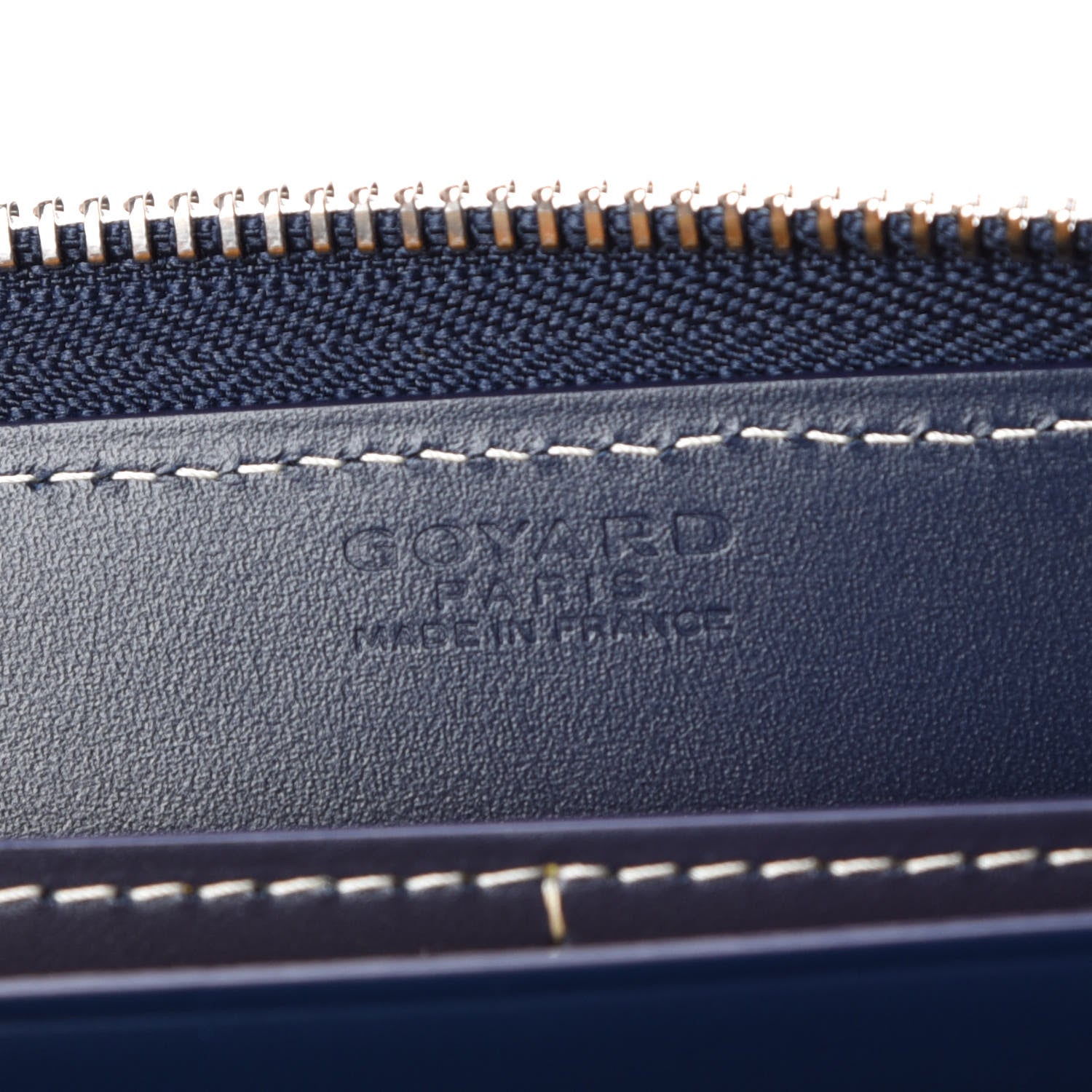 Goyard Goyardine Matignon Zip Around GM Wallet Navy 6 of 9