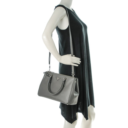 Prada Saffiano Small Galleria Double Zip Tote Marmo 2 of 9