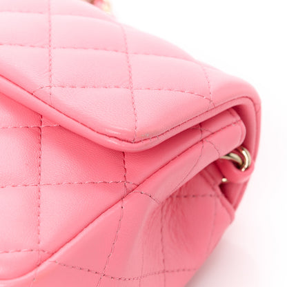 Chanel Lambskin Quilted Mini Rectangular Flap Pink 12 of 13