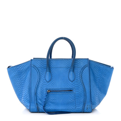Celine Snakeskin Medium Phantom Luggage Blue 1 of 13