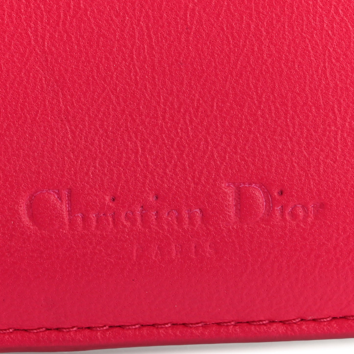 Lambskin Cannage Bi-Color Lady Dior Flap Card Holder Black Pink