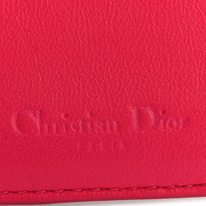 Christian Dior Lambskin Cannage Bi-Color Lady Dior Flap Card Holder Black Pink 6 of 12
