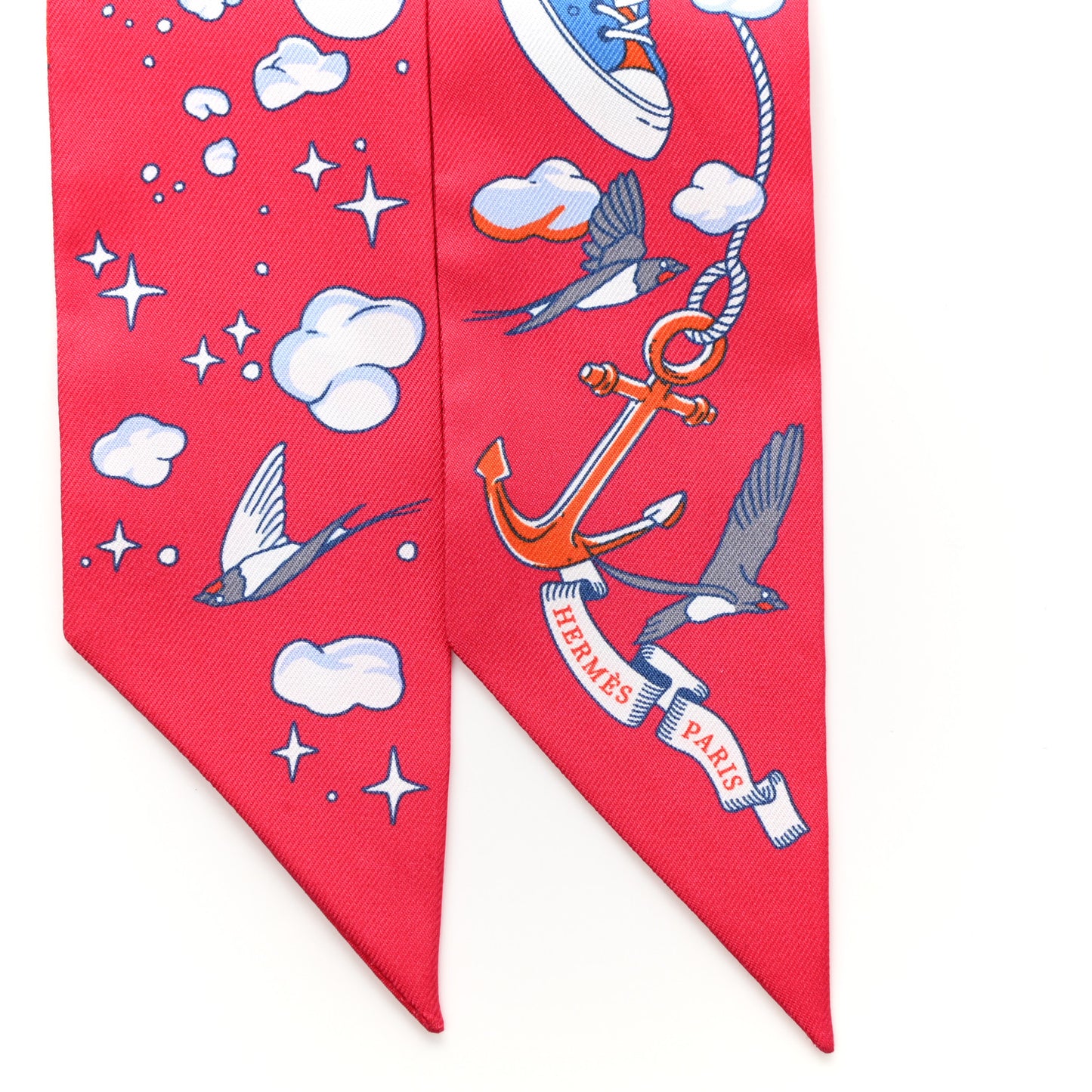Silk Sur Mon Nuage Twilly Fuchsia Bleu Multicolor