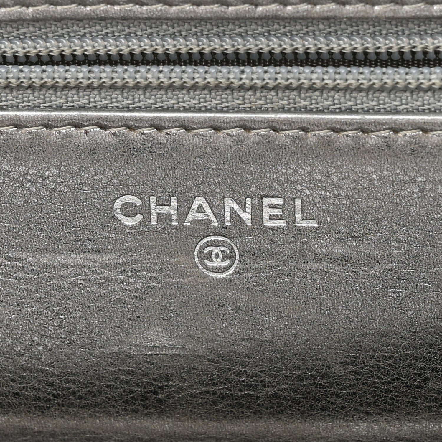 Chanel Metallic Calfskin Quilted Boy Wallet On Chain WOC Silver 6 of 11