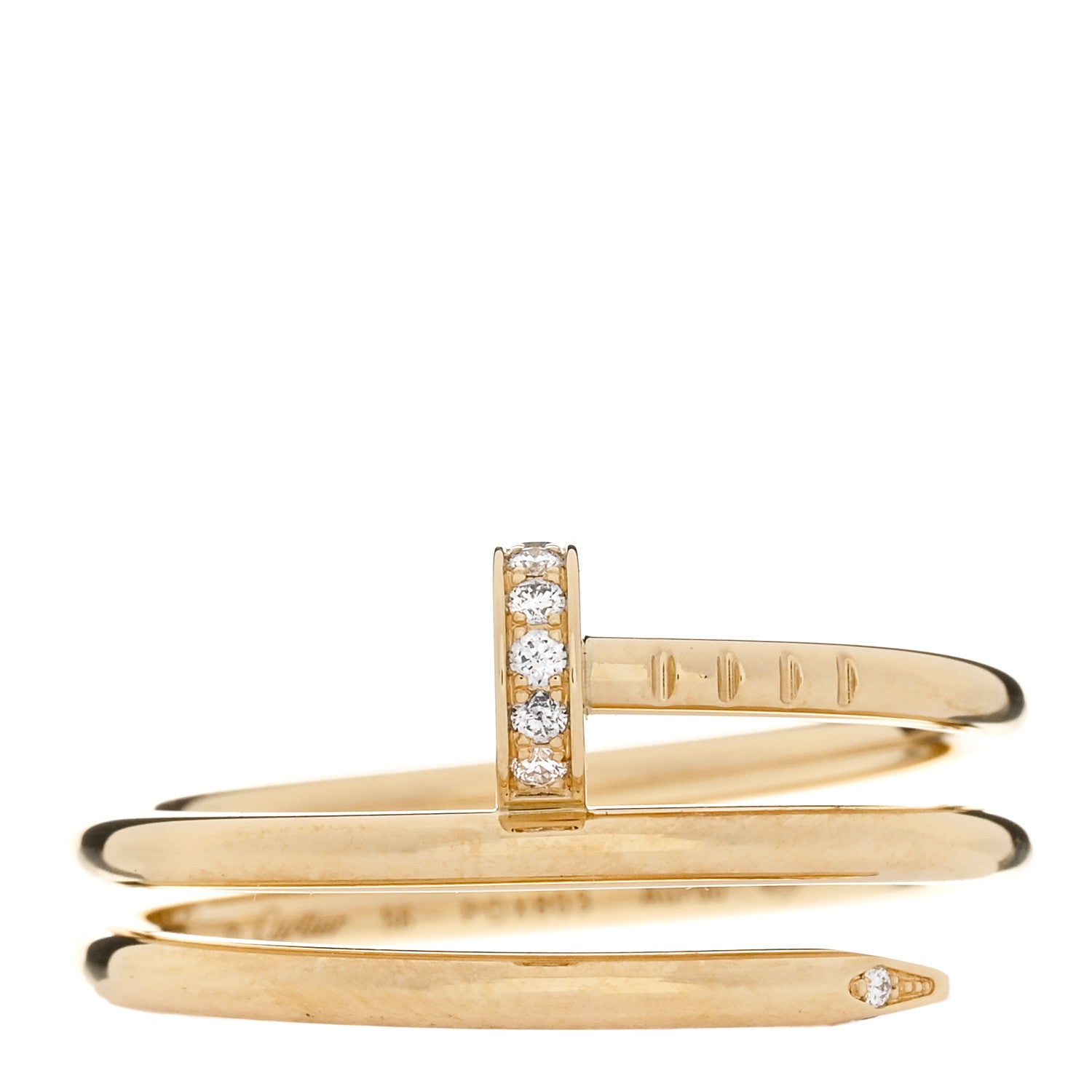 Cartier 18K Yellow Gold Diamond Juste Un Clou Wrap Ring 56 7.5 1 of 4