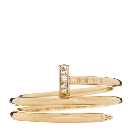 Cartier 18K Yellow Gold Diamond Juste Un Clou Wrap Ring 56 7.5 1 of 4