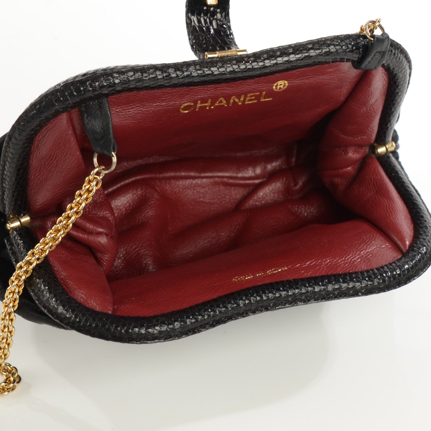 Python Satin Quilted Evening Clutch Black