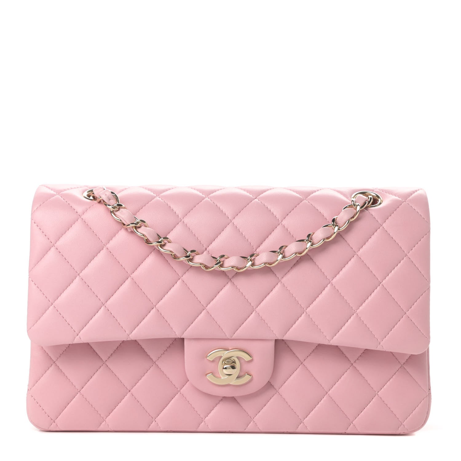 Chanel Lambskin Quilted Medium Double Flap Light Pink 1 of 13