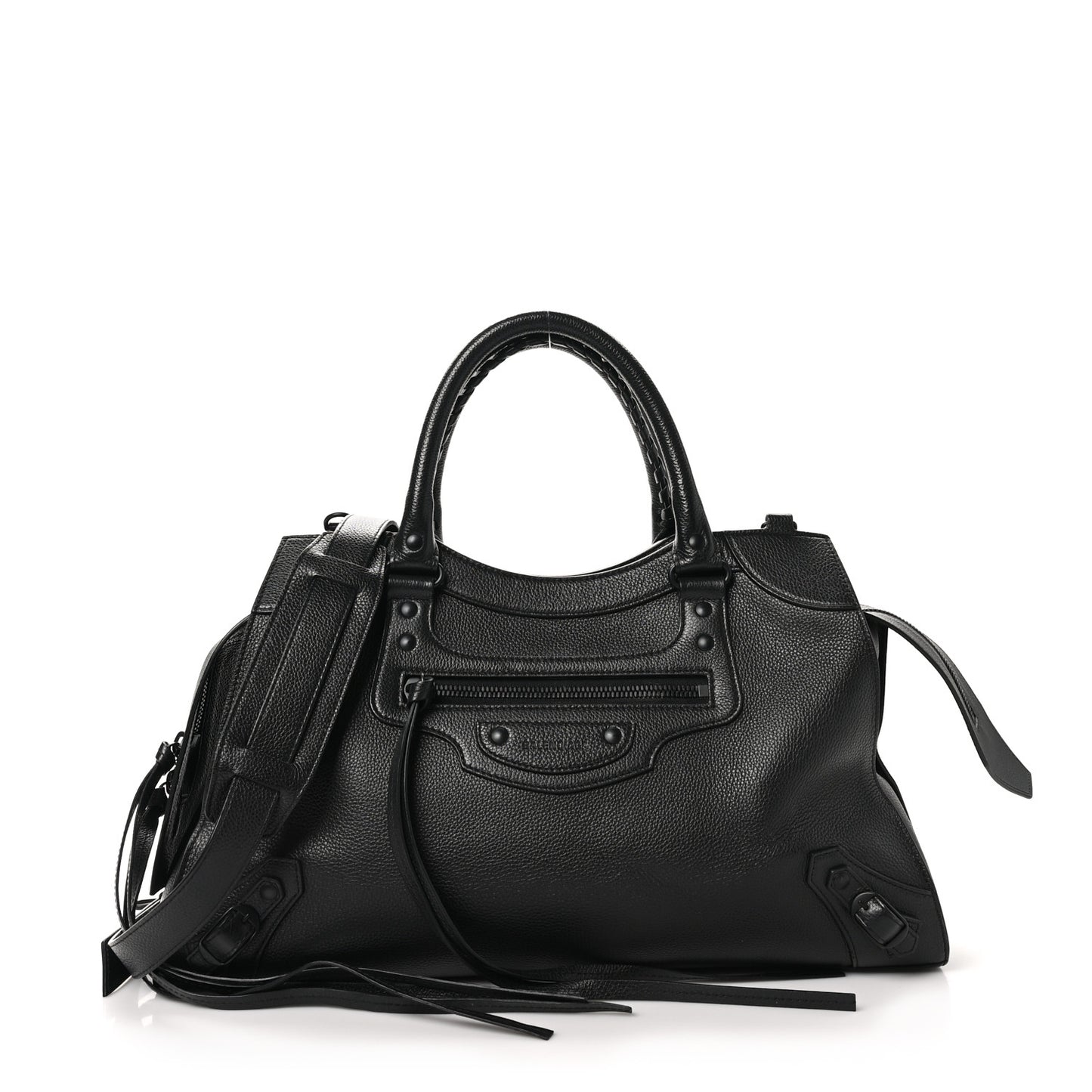 Grained Calfskin Neo Classic Black Hardware Medium City Black