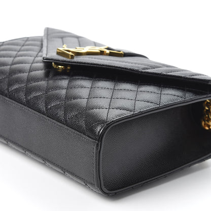 Saint Laurent Grain De Poudre Textured Mixed Matelasse Triquilt Medium Monogram Satchel Black 6 of 9