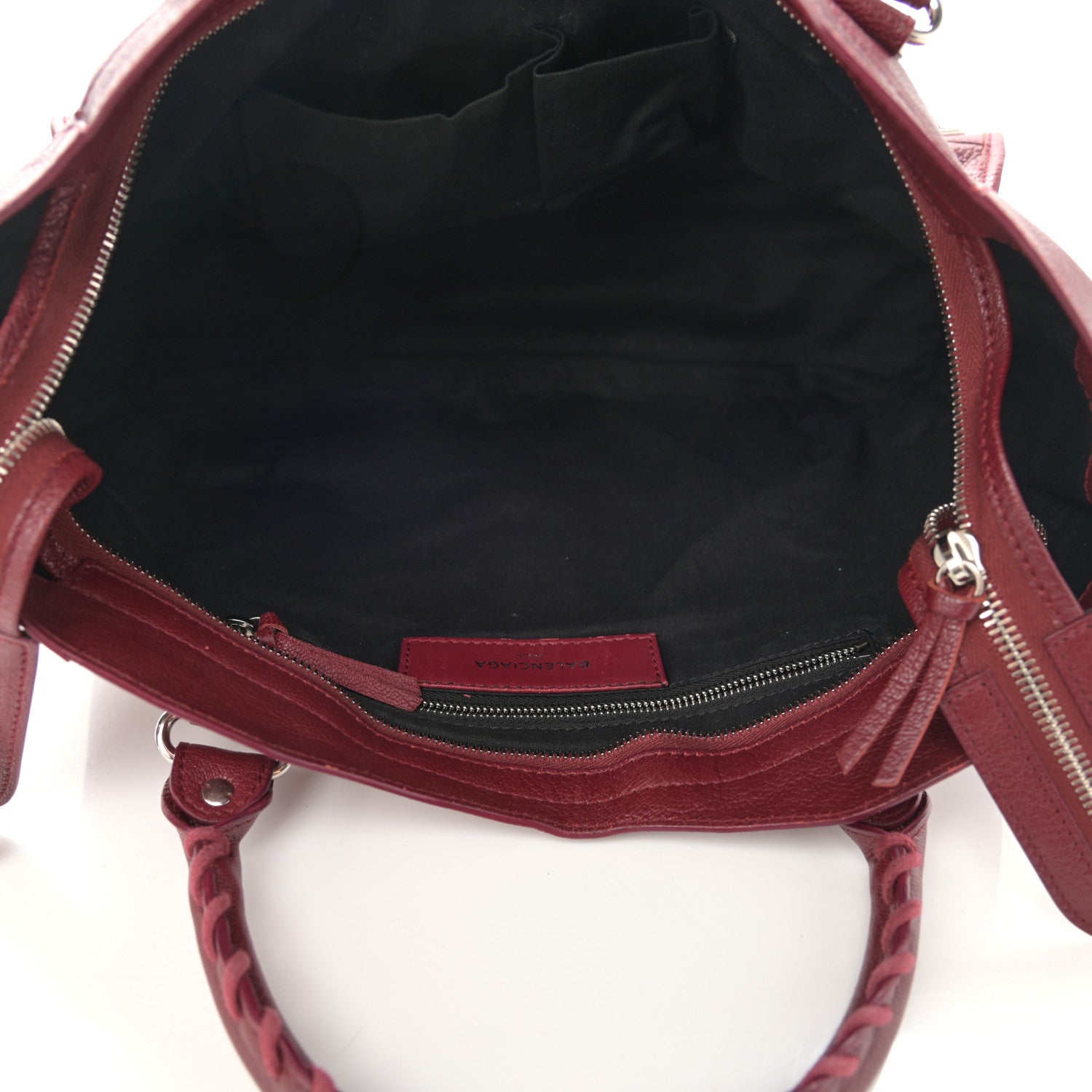 Balenciaga Chevre Silver Metallic Edge Hardware City Rouge Lie De Vin 5 of 12