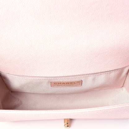 Chanel Caviar Chevron Quilted Medium Boy Flap Nude 5 of 10