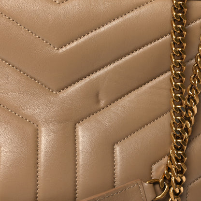 Saint Laurent Calfskin Y Quilted Monogram Medium Loulou Chain Satchel Dark Latte 11 of 11