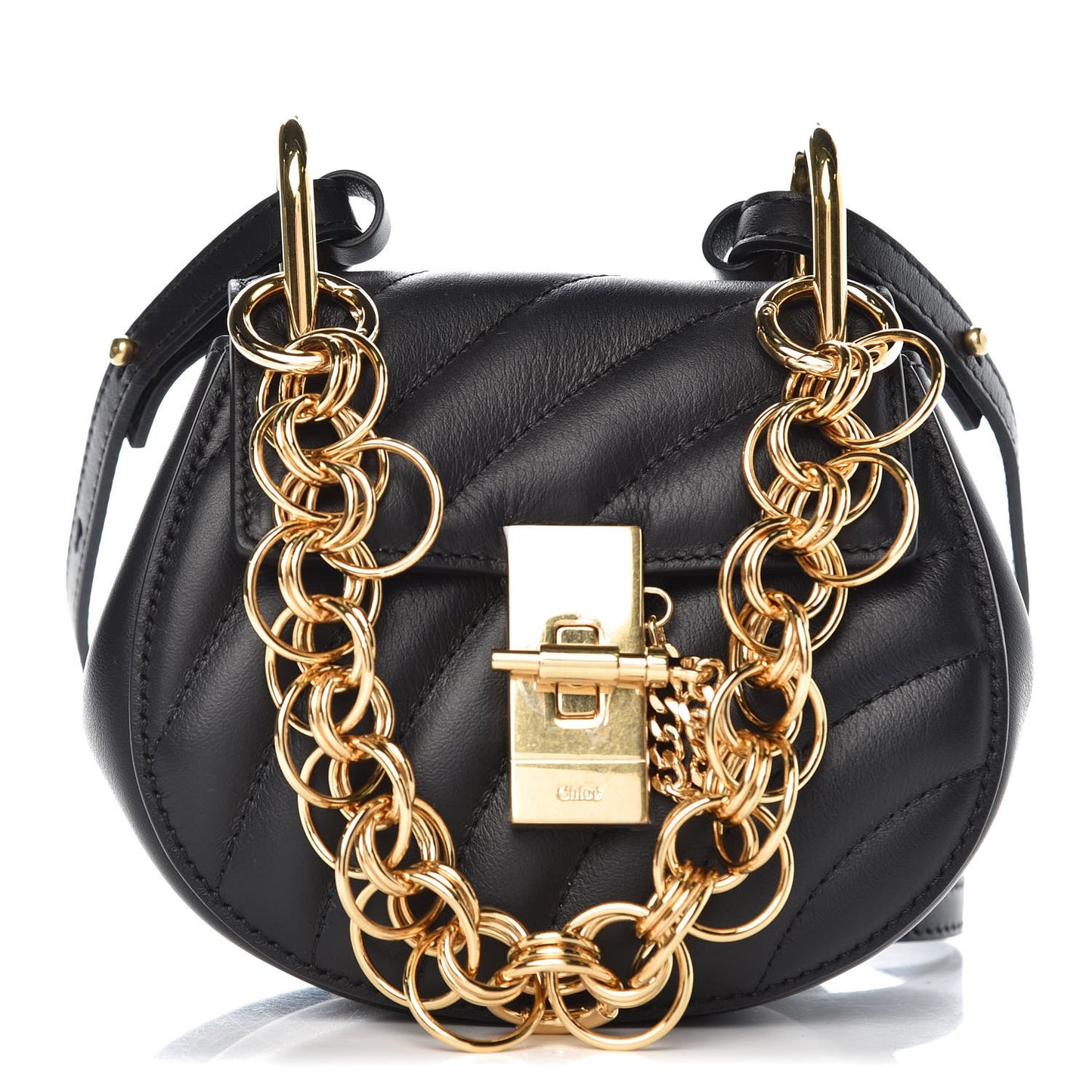 Calfskin Quilted Nano Drew Bijou Shoulder Bag Black
