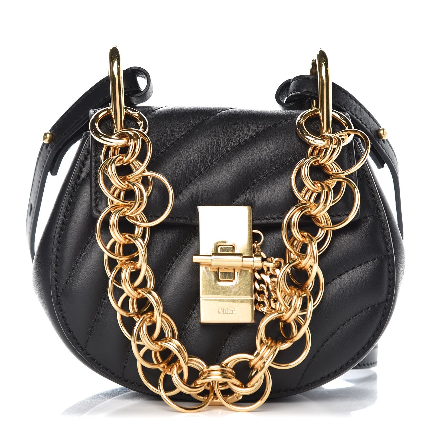 Chloe Calfskin Quilted Nano Drew Bijou Shoulder Bag Black 1 of 6