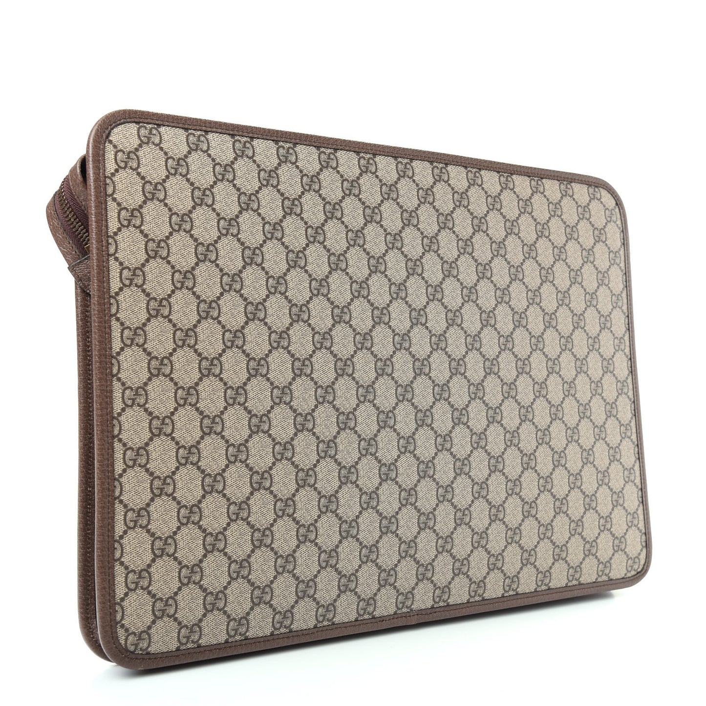 GG Supreme Monogram Textured Calfskin Web Ophidia Documents Holder Beige Ebony New Acero