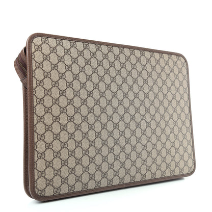 Gucci GG Supreme Monogram Textured Calfskin Web Ophidia Documents Holder Beige Ebony New Acero 3 of 7