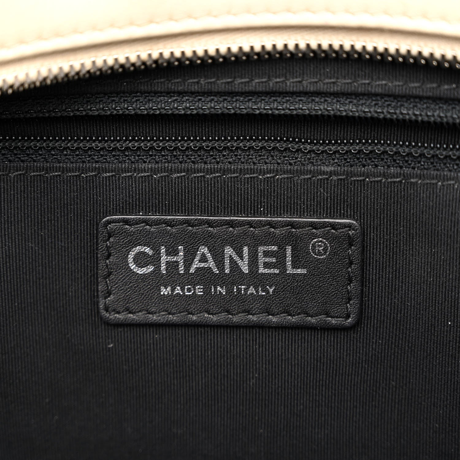 Chanel Calfskin Quilted Large Feather Weight Bowling Bag Black Ivory 10 of 26