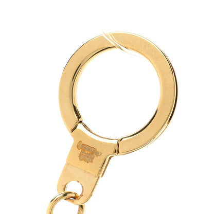 Louis Vuitton Brass Enamel Fleur De Monogram Bag Charm Chain Gold 3 of 4