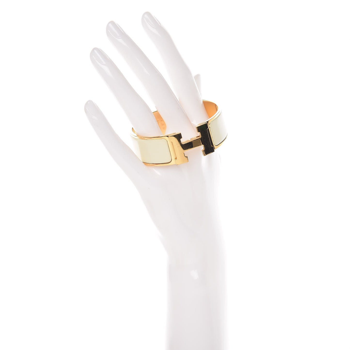 Enamel Wide Clic Clac H Bracelet PM Craie