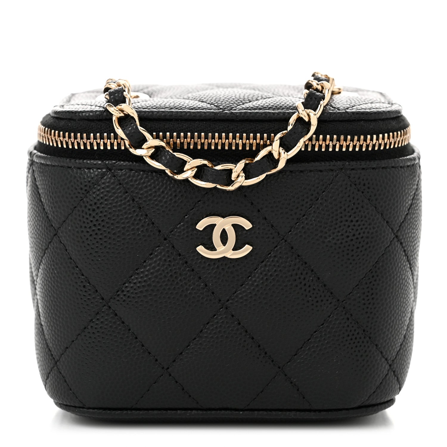 Chanel Caviar Quilted Mini Vanity Case With Chain Black 1 of 11