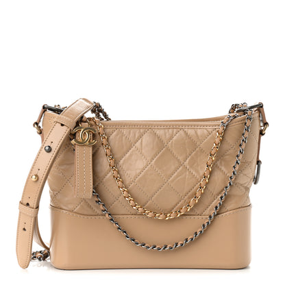 Chanel Aged Calfskin Quilted Medium Gabrielle Hobo Beige 1 of 9