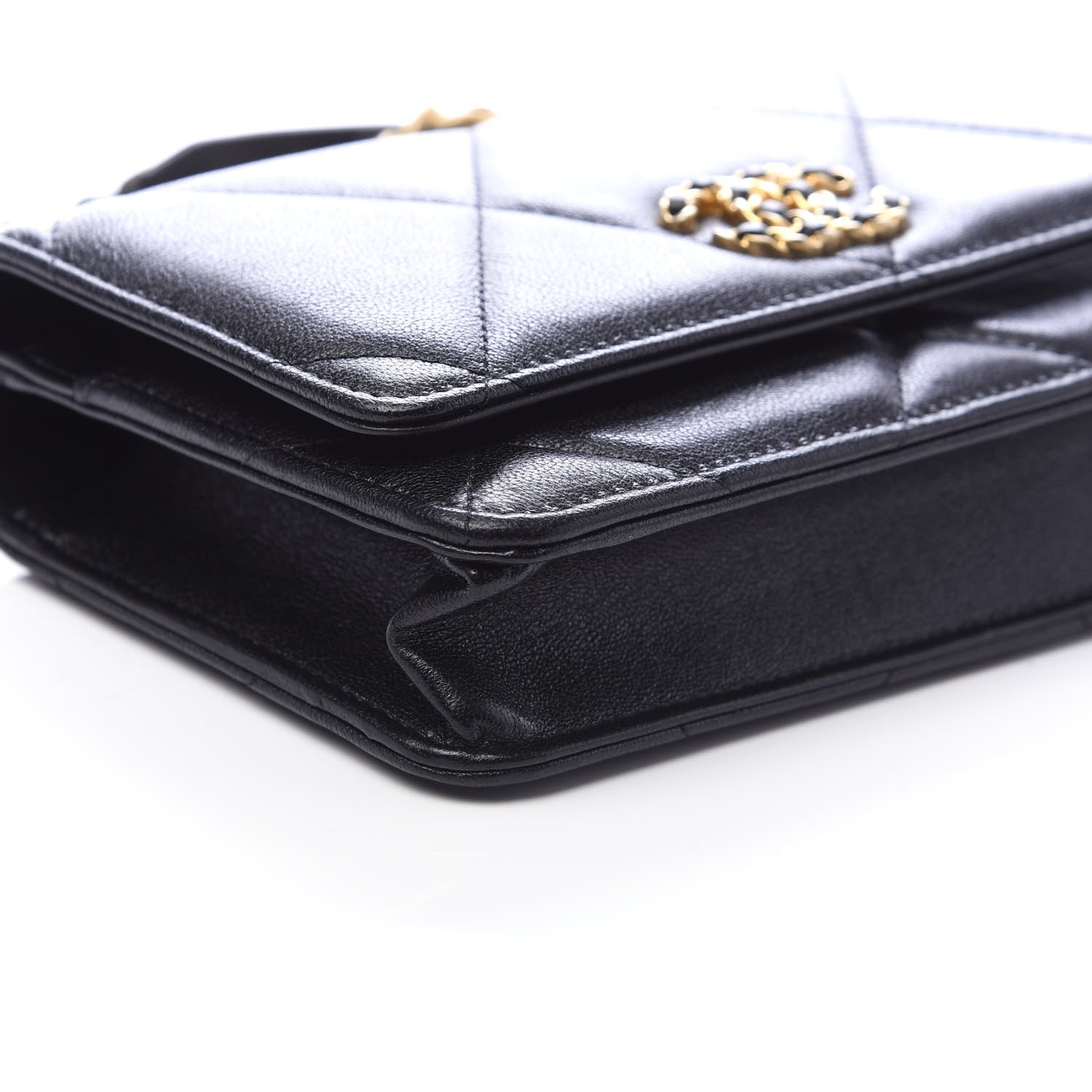 Chanel Lambskin Quilted 19 Wallet On Chain WOC Black 10 of 11
