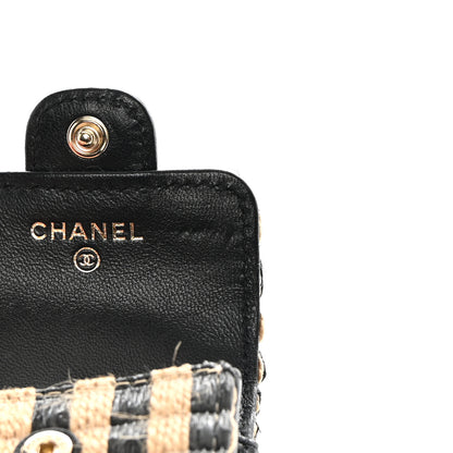 Chanel Raffia Jute Striped Airpods Pro Case Black Beige 10 of 11