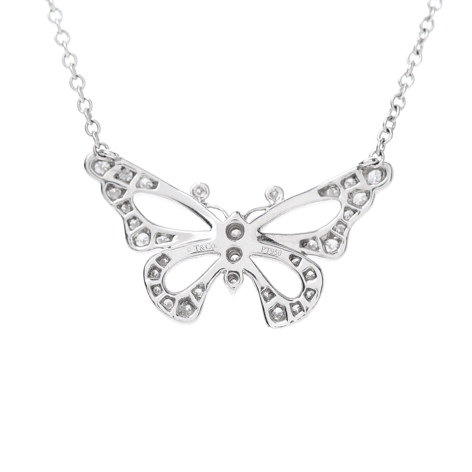 Tiffany Platinum Diamond .20ctw Enchant Butterfly Necklace 5 of 7