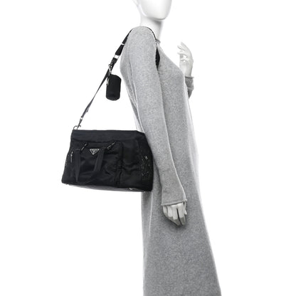 Prada Re-Nylon Saffiano Pet Bag Black 2 of 10