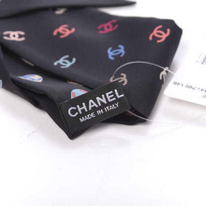 Chanel Silk Heart CC Slim Bandeau Scarf Black 3 of 4