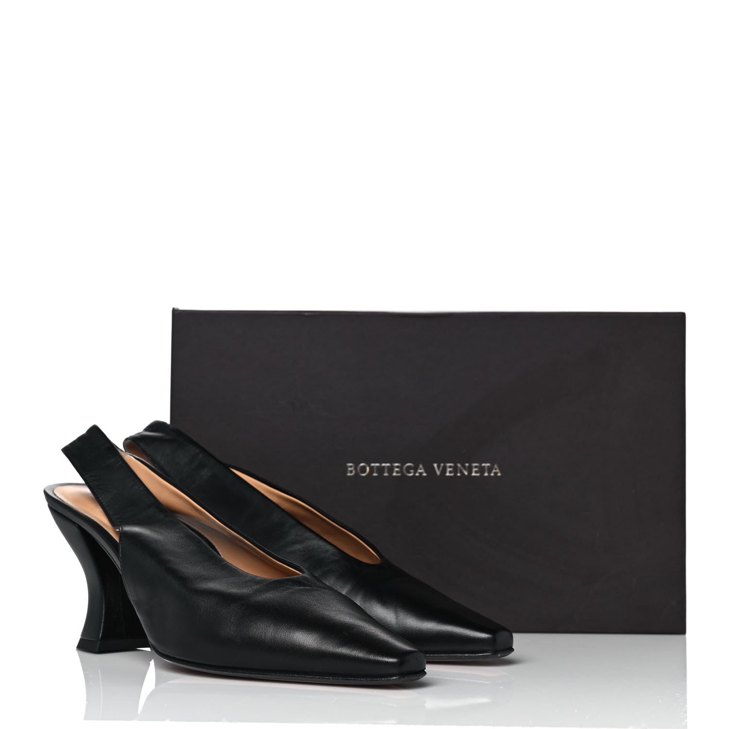 Bottega Veneta Nappa Almond Slingback Pumps 40 Black 8 of 8