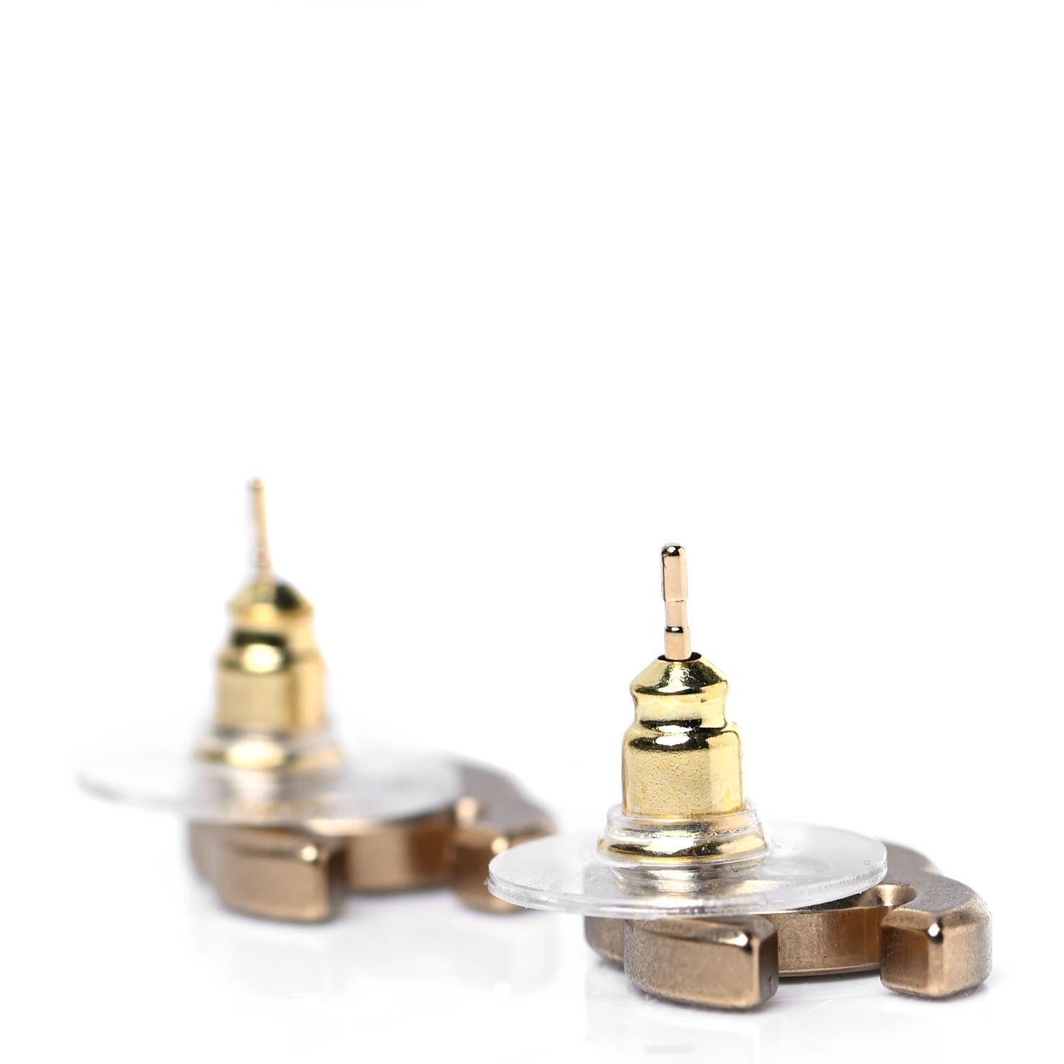 Chanel Crystal CC Earrings Gold 3 of 4