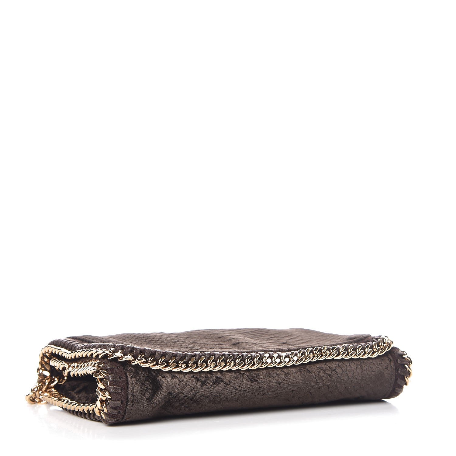 Stella McCartney Velvet Python Embossed Falabella Crossbody Bag Bronze 5 of 8
