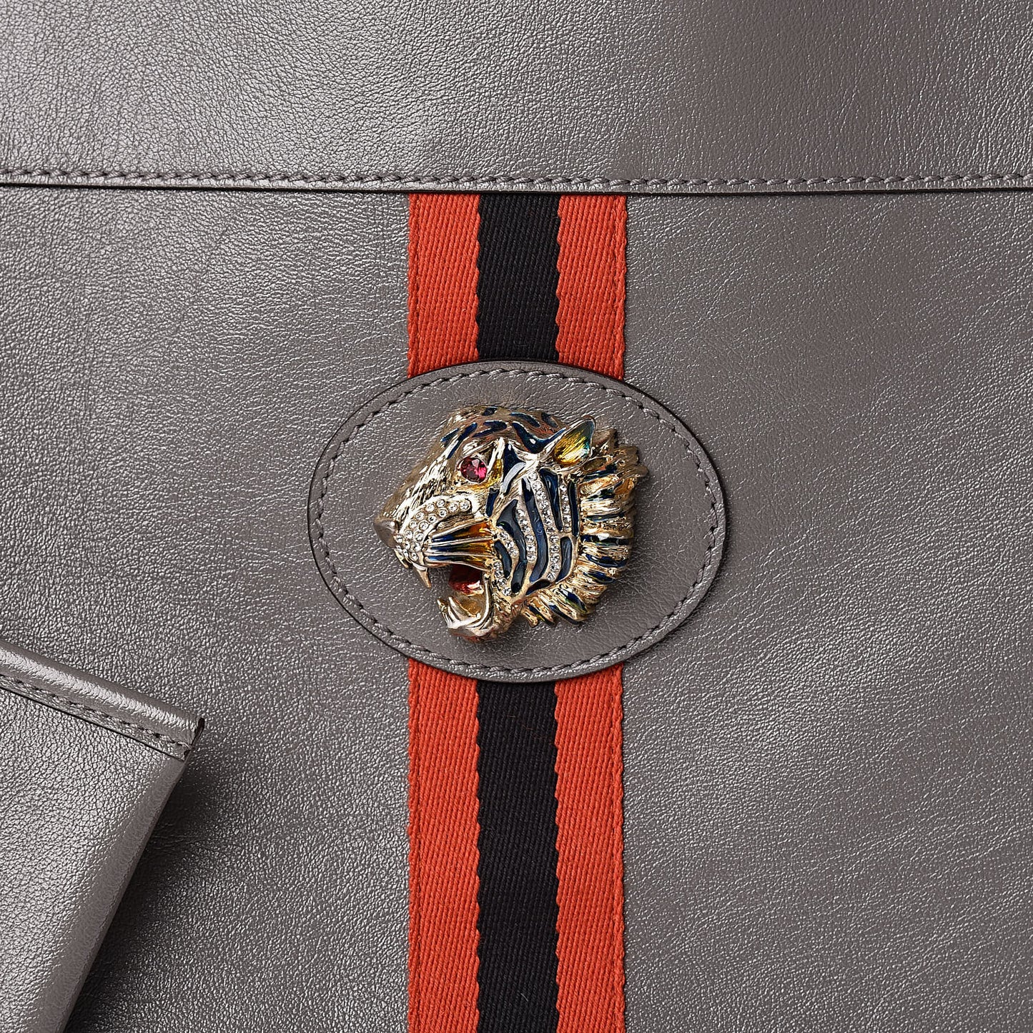 Calfskin Large Rajah Chain Tote Grey